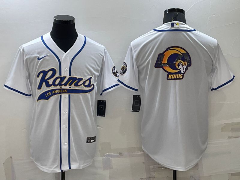 Men Los Angeles Rams Blank White 2022 Nike Co branded NFL Jersey1